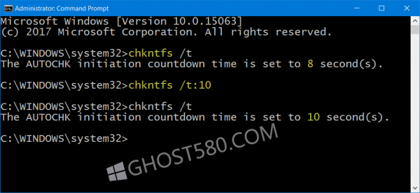 Windows 10系统下降低chkdsk倒计时间的方法